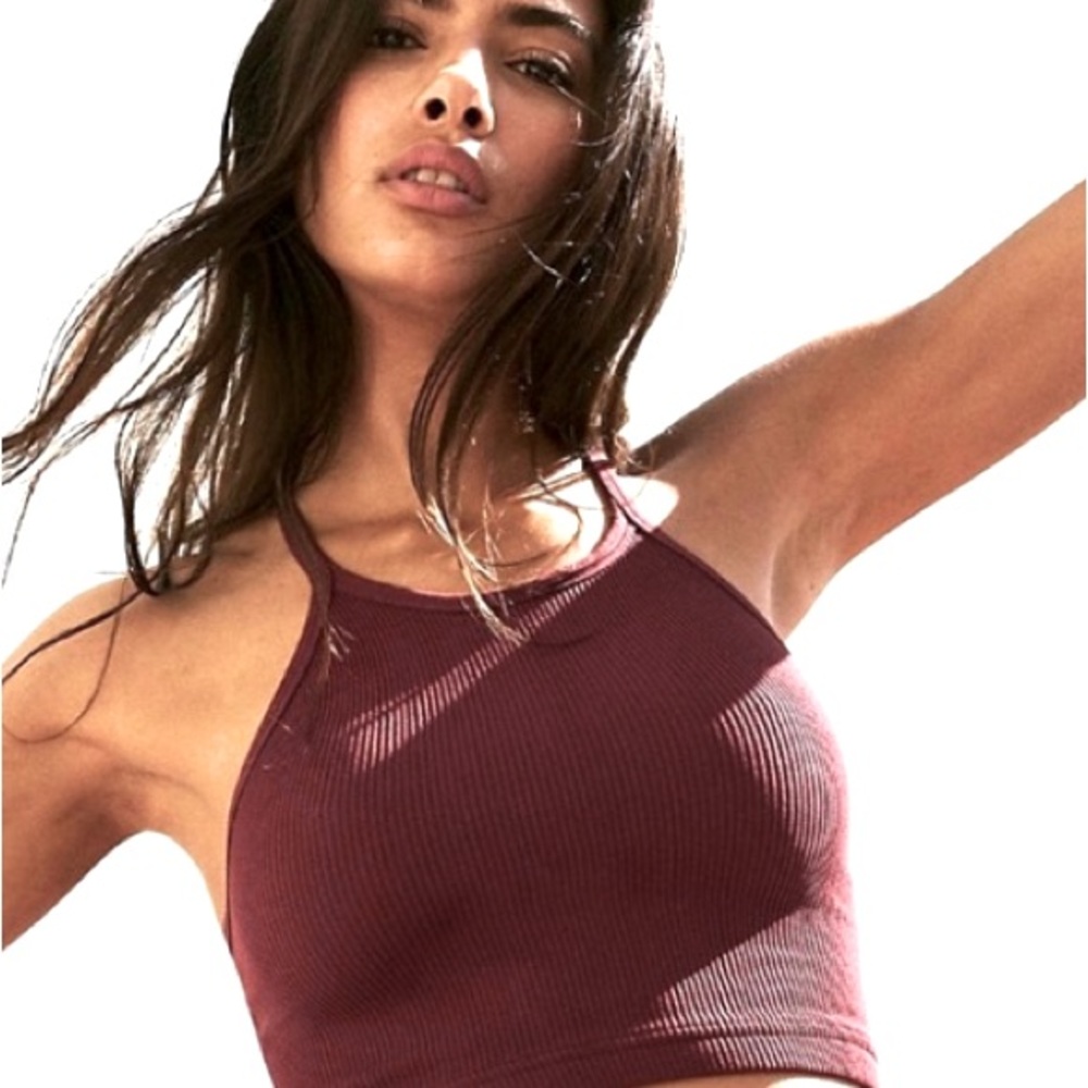 Free People, Size XS/S, Happiness Runs, Crop, Tank Top, Burgundy, BRAND NEW!